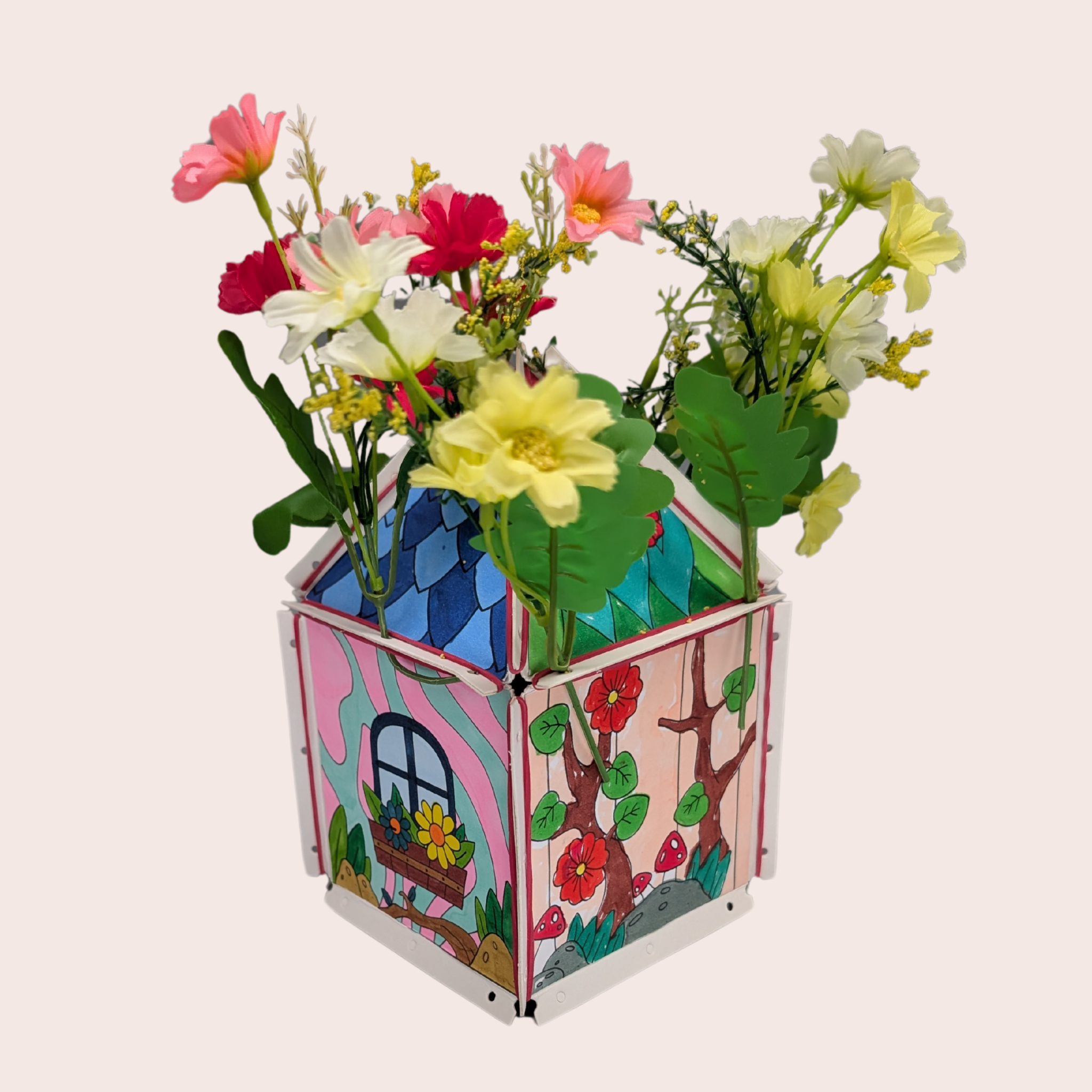 Bastel- und Malvorlage Flower Fee