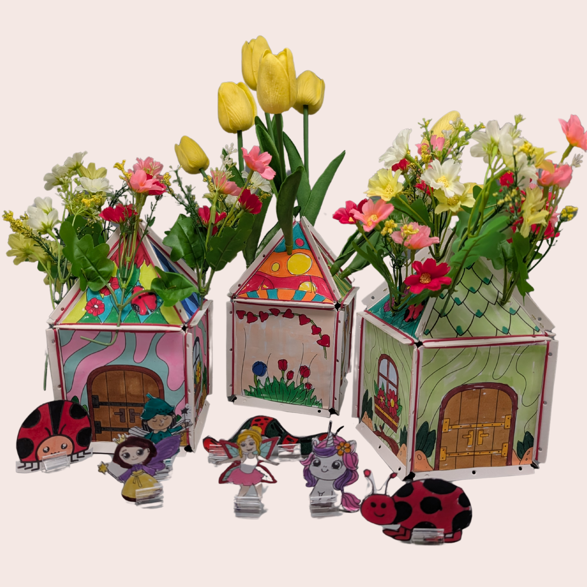 Bastel- und Malvorlage Flower Fee