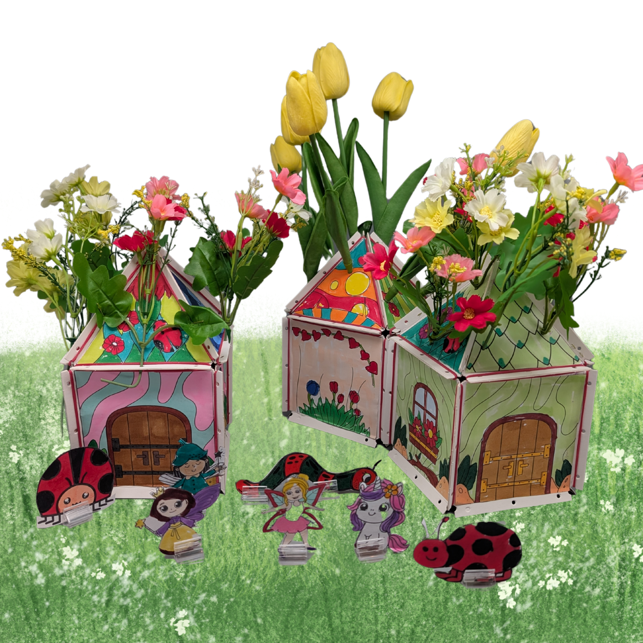 Bastel- und Malvorlage Flower Fee